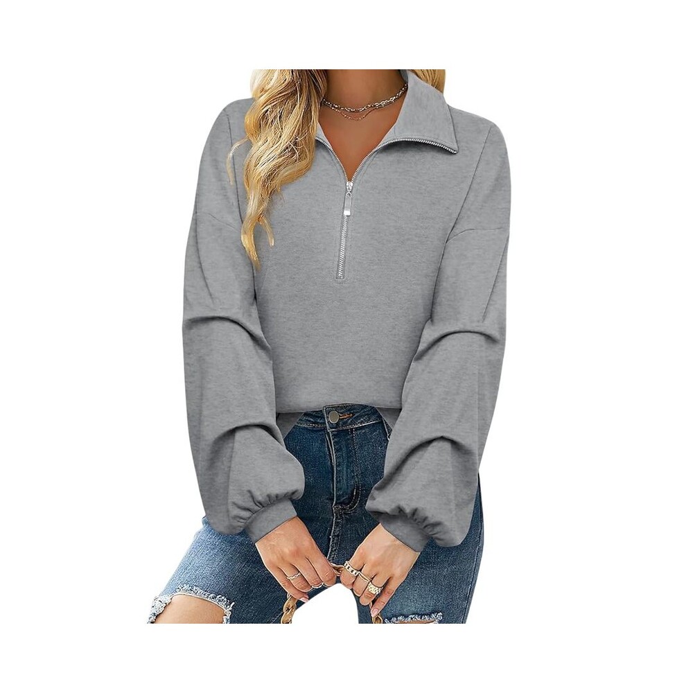 Nwt Womens Medium Zip Up Sweatshirts Long Sleeve Fall/Winter Oversized Casual